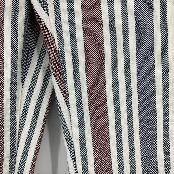 Free People Pants Stripe Mod Linen Blend Skinny Ankle Crop - Picture 7 of 12